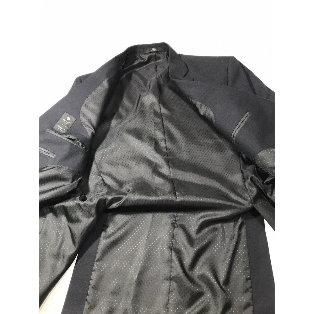 Haggar Blazer Mens 42 Long Grey/black Suit Jacket Two Button Suit Up System New